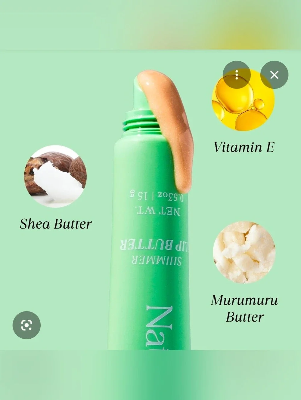 NatureWell Shimmer Lip Butter — Vanilla Mint 0.53oz BNIB